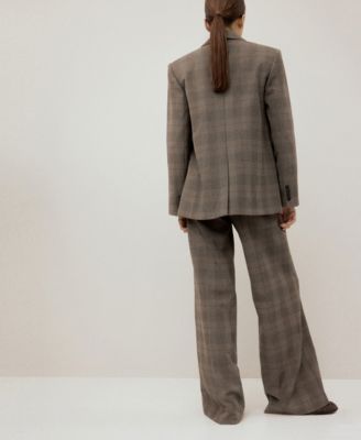 Women's Wool-Blend Check Pants