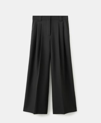 Women's Wide-Leg Pleated Suit Pants