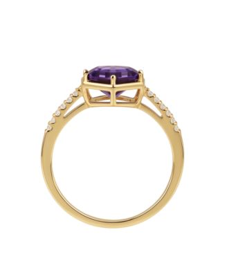 Amethyst (2 ct. t.w.) and Lab-Grown White Sapphire (0.01 ct. t.w.) Ring in 14k Gold Over Sterling Silver (Also Available in Multi-Stones)