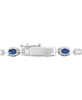 Lab-Grown Sapphire (8.5 ct. t.w.) and White Sapphire (3.25 ct. t.w.) Bracelet in Sterling Silver (Also Available in Ruby)