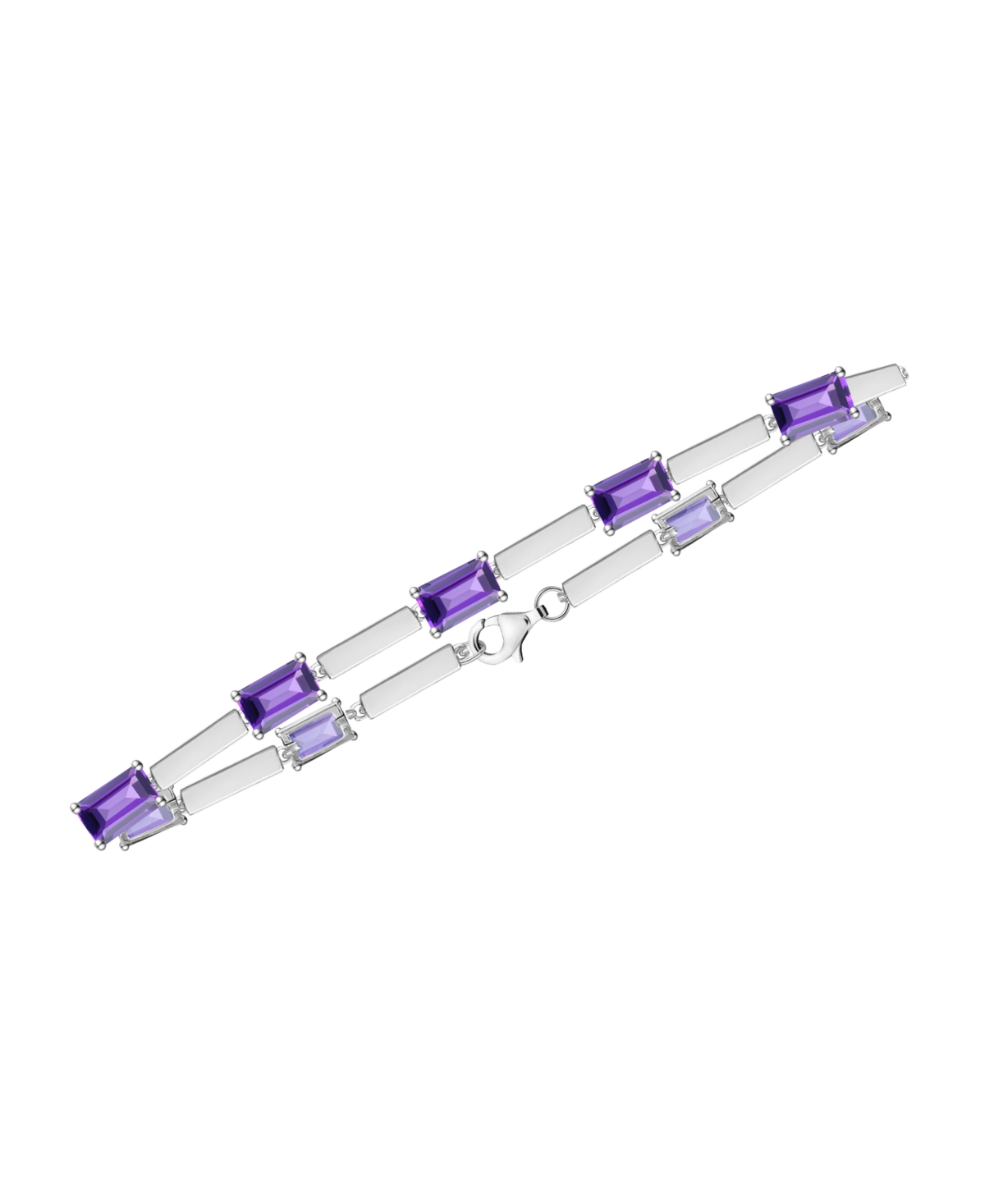 Macy's Lab-Grown Amethyst (2.2 ct. t.w.) Bracelet Sterling Silver (Also Available Multi-Stones)