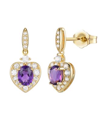 2-Pc. Amethyst (1 ct. t.w.) and Lab-Grown White Sapphire (0.2 ct t.w.) Earrings And Necklace Set in 14k Gold Over Sterling Silver (Also Available in Ruby)