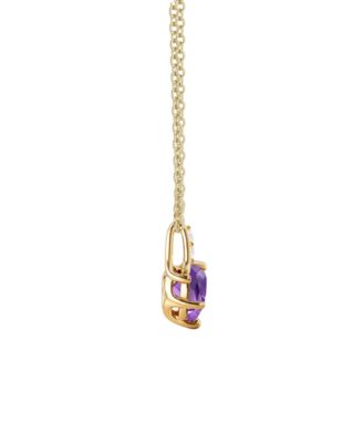 2-Pc. Amethyst (3.2 ct. t.w.) and Lab-Grown White Sapphire (0.18 ct. t.w.) Earrings and Pendant Set in 14k Gold Over Sterling Silver (Also Available in Other Gemstones)