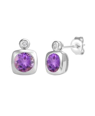 2-Pc. Amethyst (2.5 ct. t.w.) and Lab-Grown White Sapphire (0.1 ct. t.w.) Earrings And Necklace Set in 14k Gold Over Sterling Silver (Also Available in Other Gemstones)