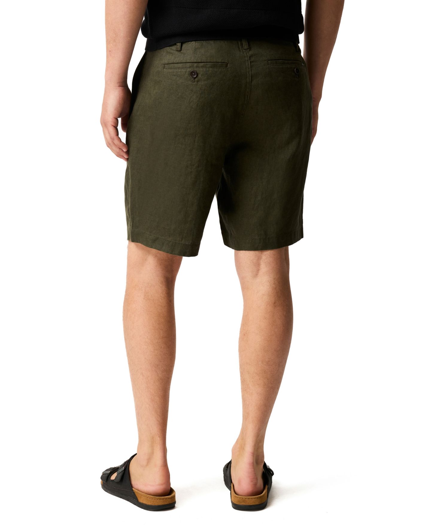 Мужские шорты Rodd & Gunn Longbeach 8" Linen Short, цвет: Тёмный оливковый — фото 4