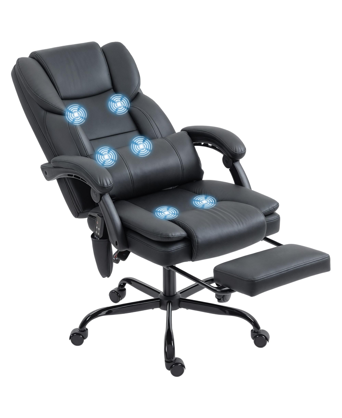 Homcom Office Chair with Massage, Reclining Desk Chair,