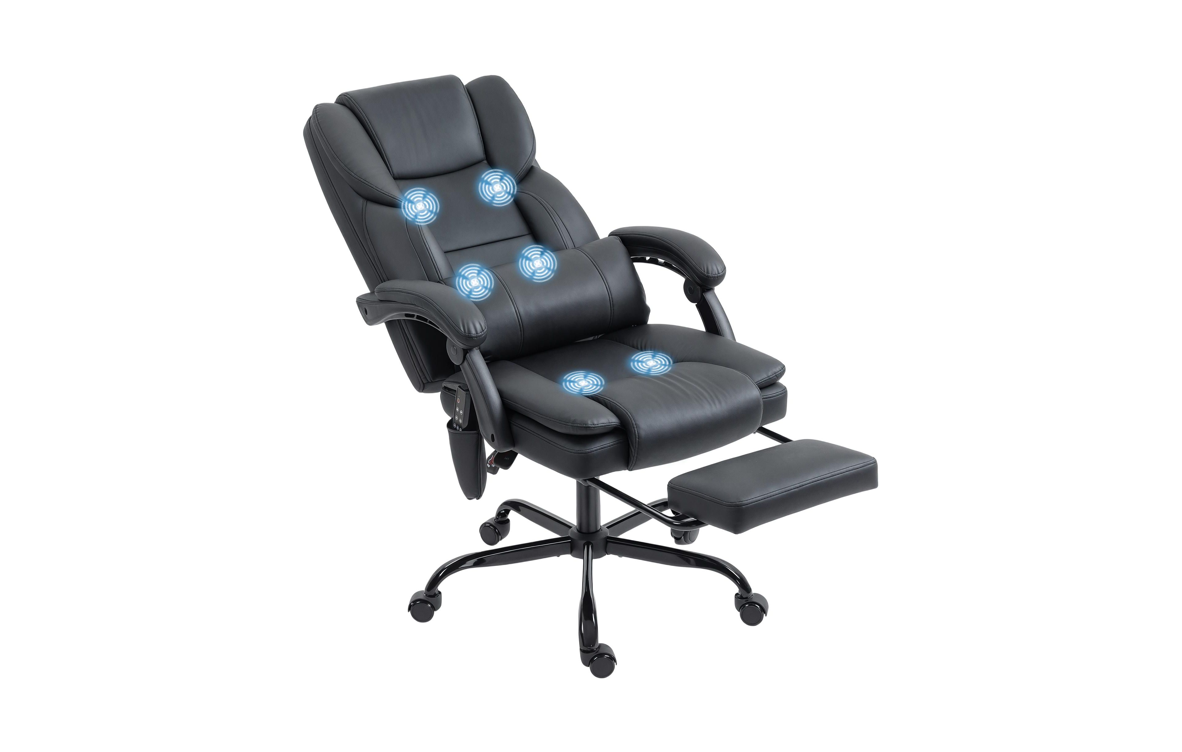 Homcom Office Chair with Massage, Reclining Desk Chair,