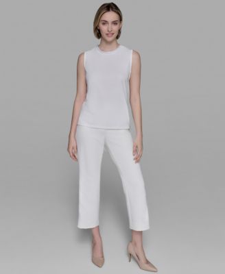 Women's Bead-Trim Sleeveless Top