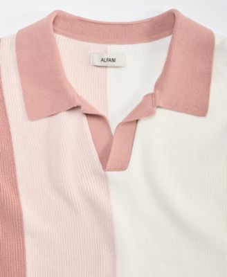 Men's Cotton Colorblocked Johnny Collar Sweater