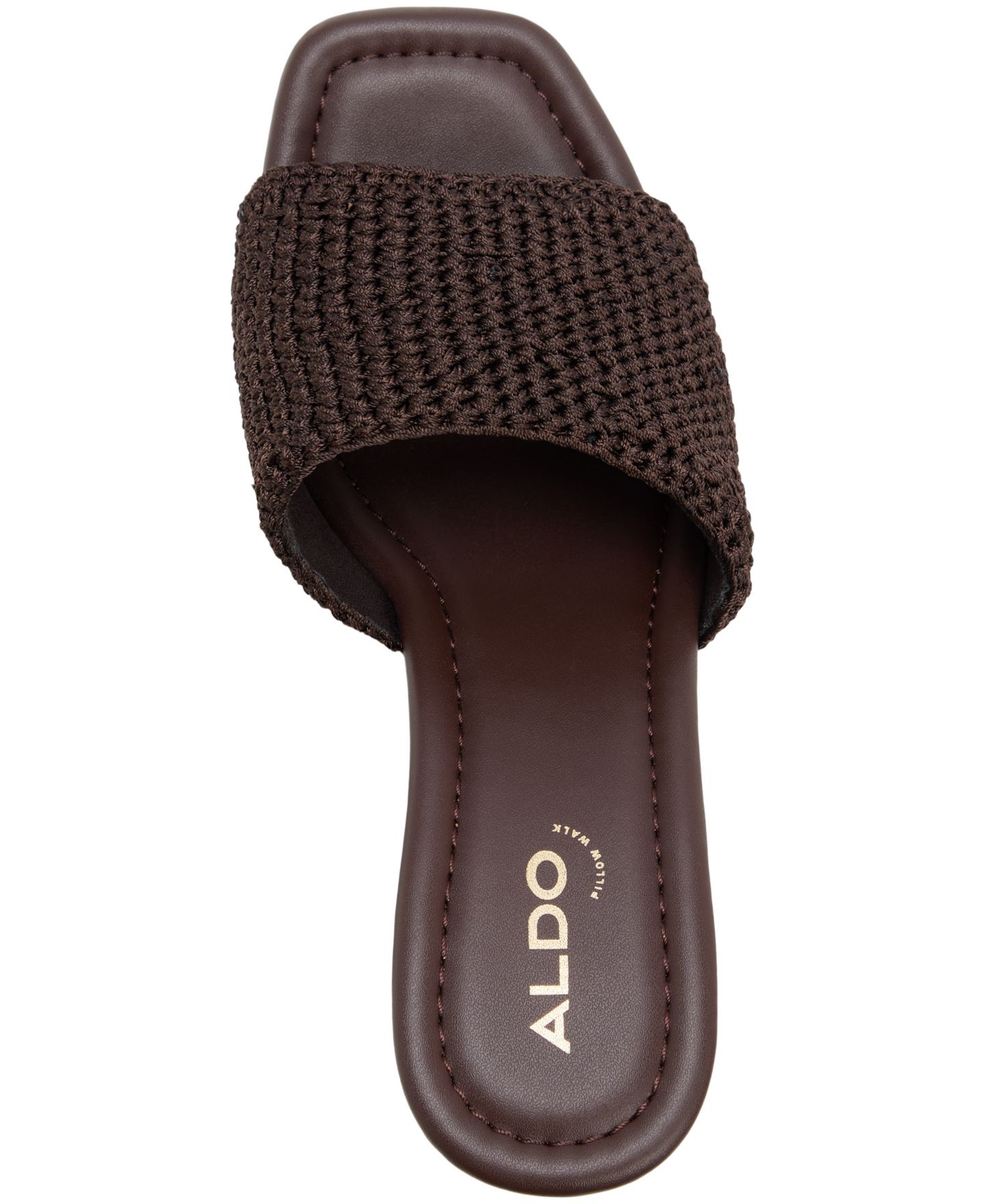 Женские сандалии ALDO Grounded Slip-On Wedge, цвет: Тёмный коричневый — фото 4