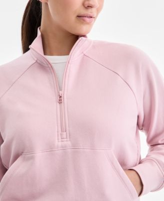 Women's Solid Fleece Quarter-Zip Sweatshirt