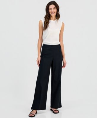 Women's Mid-Rise Pull-On Wide-Leg Pants