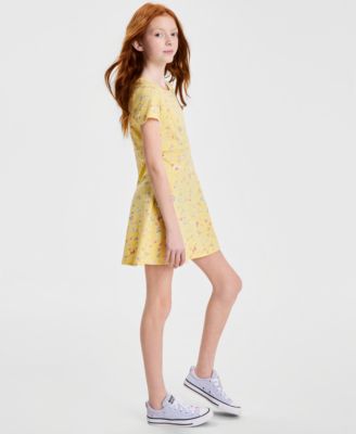 Girls' XS-XL Garden Floral Printed Knit Dress