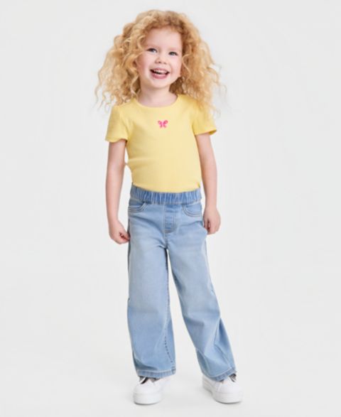 Джинсы Epic Threads Wide-Leg Pull-On Jeans для девочек, цвет: Варёный