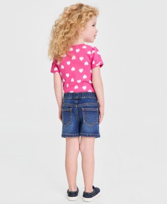 Girls' 12M-5T Hearts Pull-On Shorts