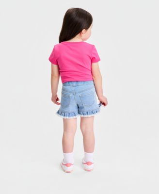 Girls' 12M-5T Denim Ruffled Shorts