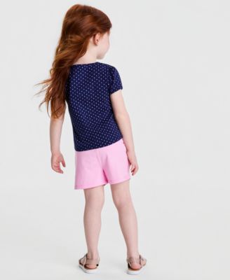 Girls' 12M-5T Dot-Print Tie T-Shirt
