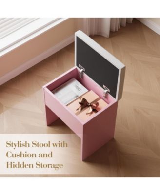 Makeup Vanity Lighted Mirror - Vanity Desk for Bedrooms, Apartments, Easy to Assemble