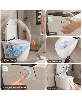 Smart Toilet With 110V High-Pulse Configuration Rapid Heating Antibacterial Seat Wireless Remote Control IPX4 Water Resistance