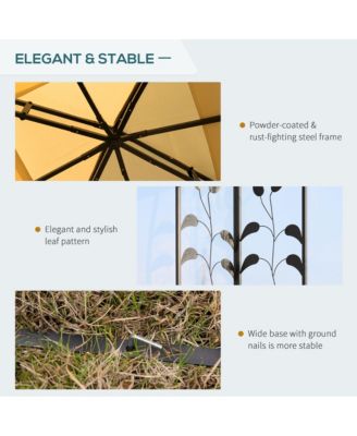 10' x 10' Metal Patio Gazebo, Double Canopy, Tree Motifs,