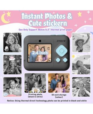 Kids Instant Print Camera, 1080P Digital Camera with 32GB SD Card & 3 Paper Rolls. Christmas Birthday Gift