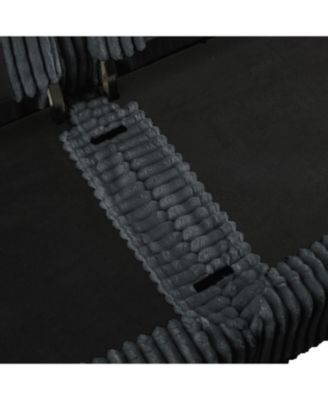 Gray Corduroy Slipcovered 2-Seat Sofa