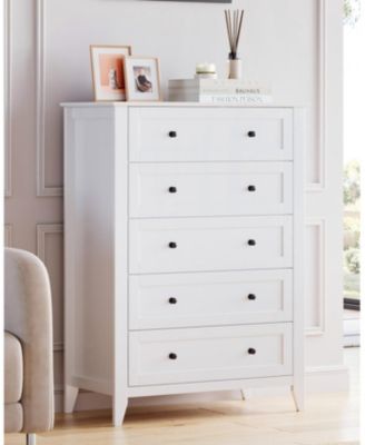 5 Drawer Dresser, Wooden Chest of Drawers for for Office