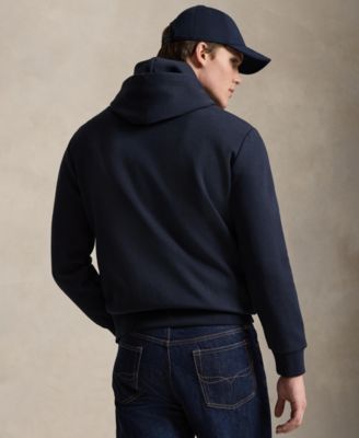 Men's Leather-Pony Double-Knit Hoodie