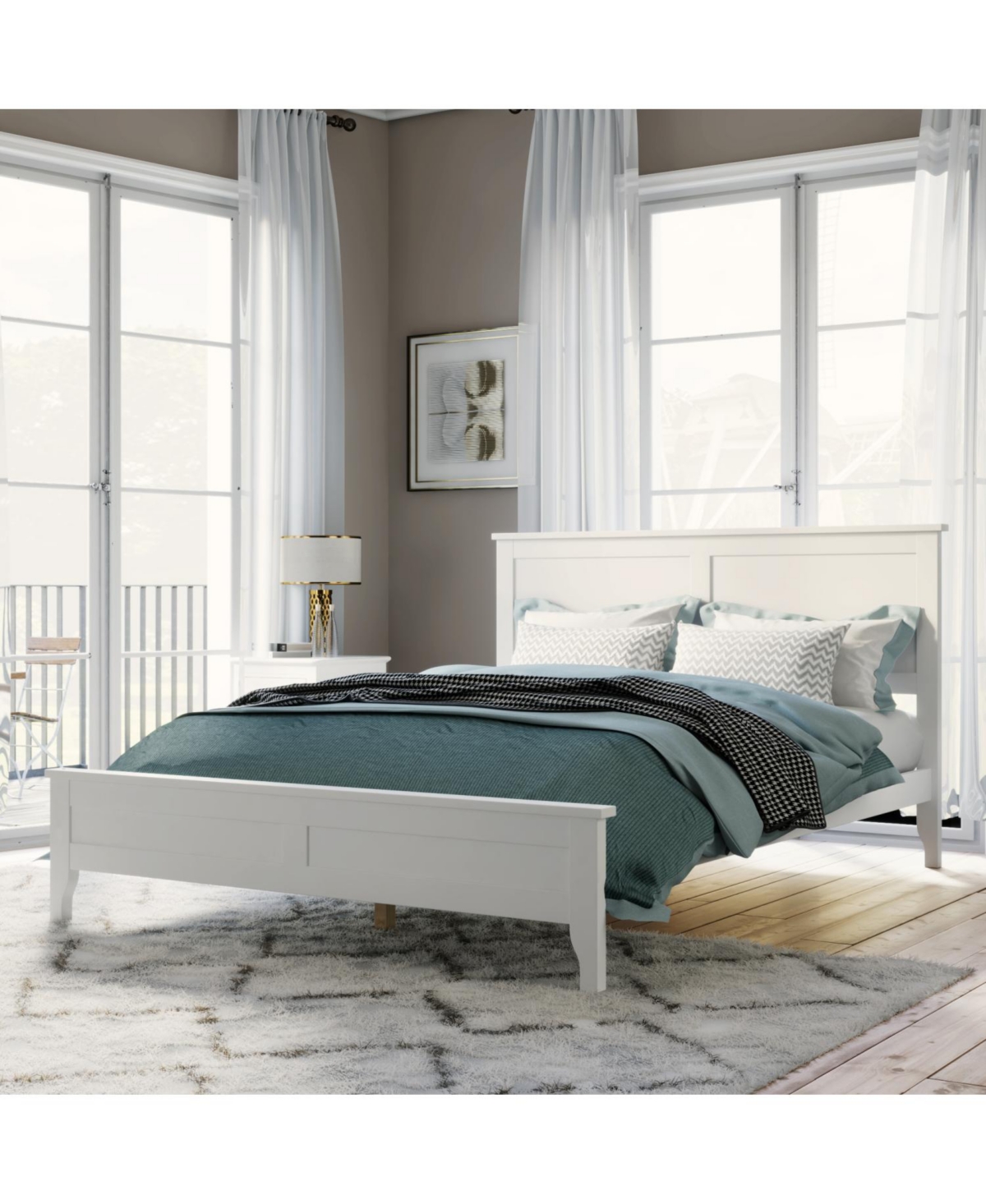 Streamdale Furniture Solid Wood King Platform Bed