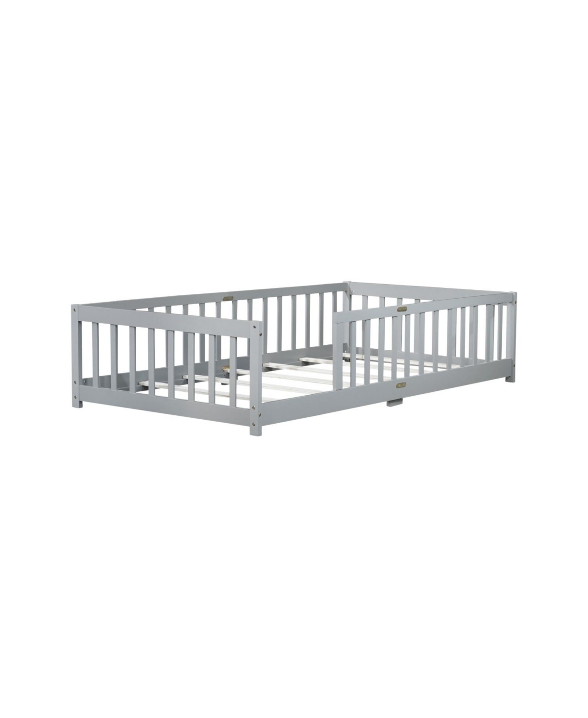 Streamdale Furniture Twin Floor Bed with Fence