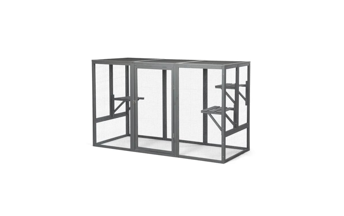 Zeus & Ruta Wooden Cat Cage