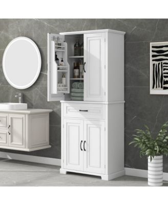 Bathroom Storage Cabinet with Doors and Drawer – Adjustable Shelf and Multiple Storage Spaces
