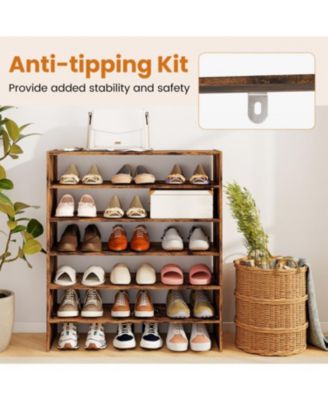 6-Tier Shoe Organizer Rack for Entryway with Anti-Tipping