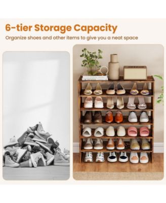 6-Tier Shoe Organizer Rack for Entryway with Anti-Tipping