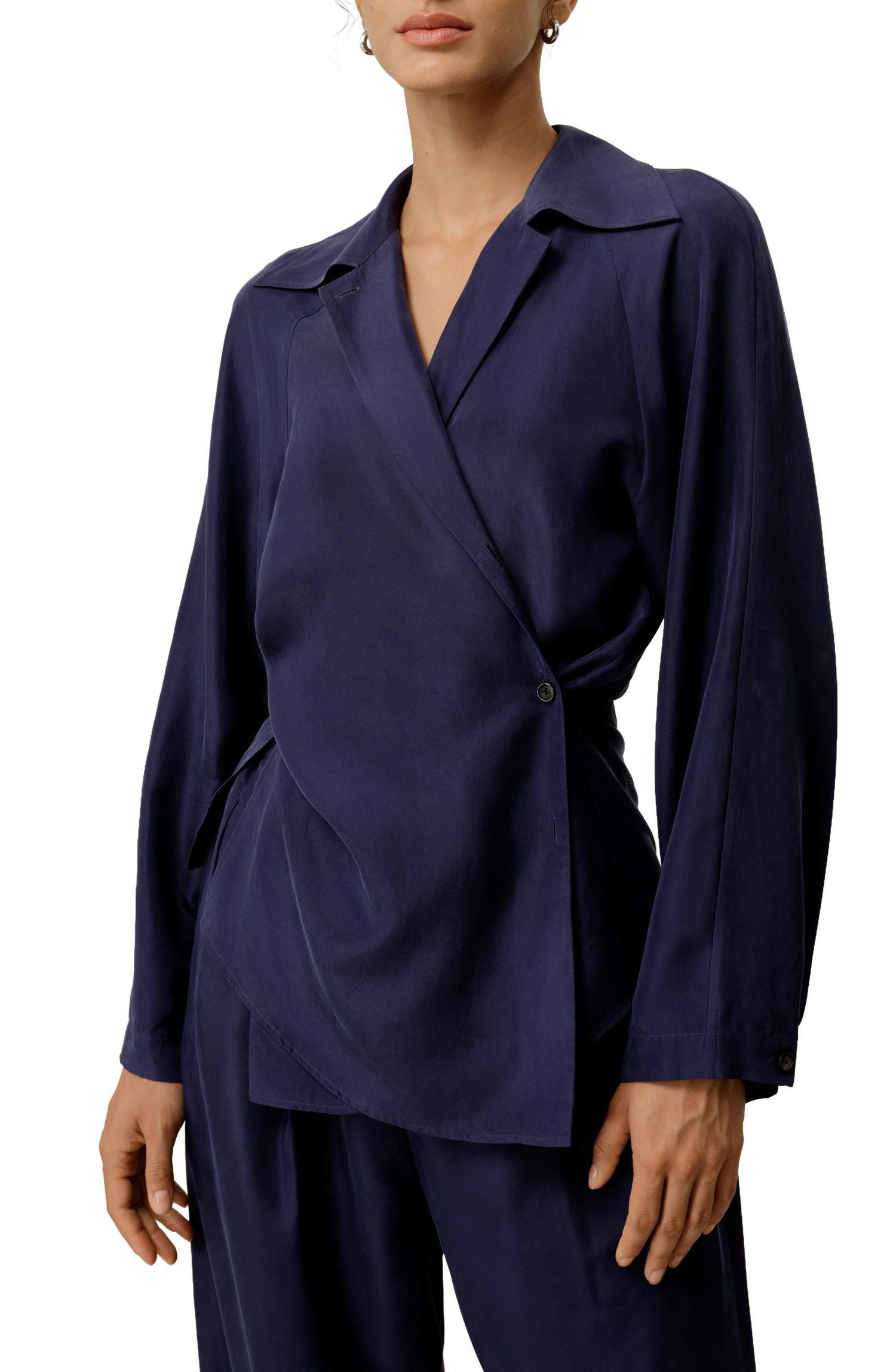 Women's Multipositional Silk Habotai Shirt