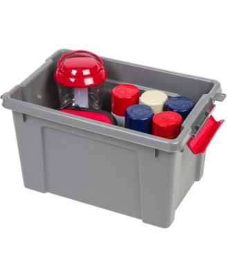 USA 5 Gallon Lockable Storage Totes with Lids, 6 Pack - Heavy-Duty Durable Stackable Containers, Large Garage Organizing Bins Moving Tubs