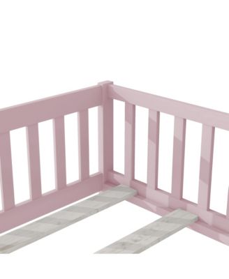  Twin Floor Bed with Fence & Door