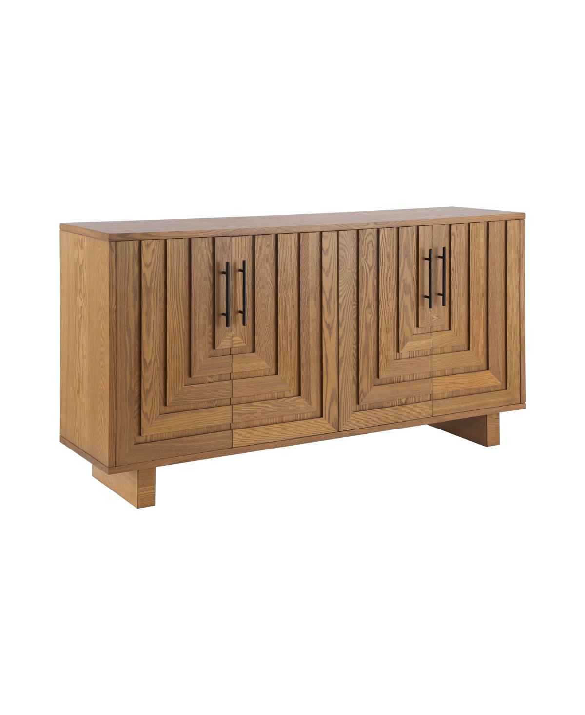 Streamdale Furniture Modern sideboard, 59" storage cabinet with 4 doors, natural finish