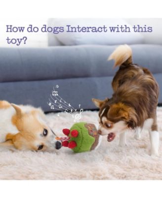 Matcha Strawberry Birthday Cake Dog Toy,  Plush Toy with Removable Birthday Song Player,  Interactive Dog Toy, Perfect Birthday Gift for Dogs