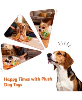 7-in-1 Pumpkin Dog Enrichment Toys, 6  Squeaky Snuffle Slices with Velcro-closure Rind for Treats Hunting Fun, Hide and Seek Puzzle Toy for D