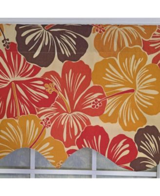 Wild Hibiscus Regal 100% Cotton Rod Pocket Lined Window Valance 50" x 17"