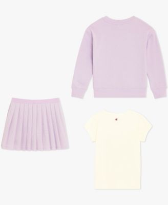 Girls' 4T-6X T-Shirt, Sweatshirt and Skort, 3-Piece Set