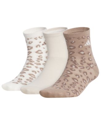 Women's Leopard Luxe Quarter High Socks, 3-Pack