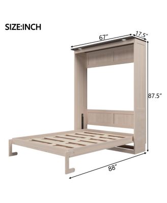 Queen Size Murphy Bed with LED