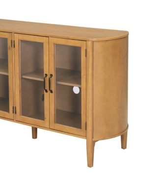 Streamdale Stylish 4-door storage cabinet for living/dining room entrance, large, natural