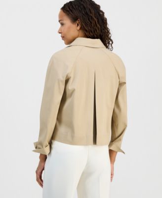 Petite Cropped Trench Jacket