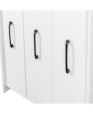 Streamdale Bookcase with Three Pulled Out Doors, 3 Tier Floor Standing, Slide Out Storage Cabinet