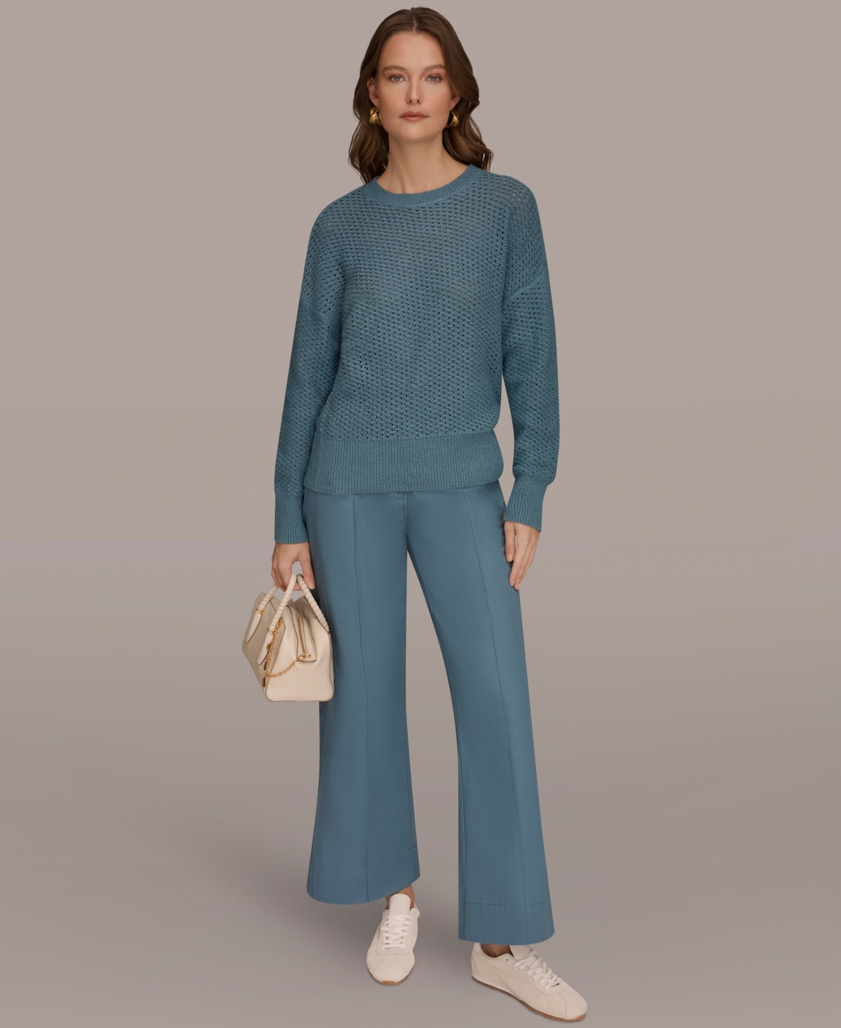 Donna Karan Weekend Women's Long-Sleeve Open Stitch Sweater
