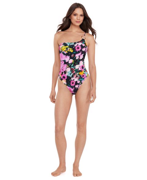Женские купальники Steve Madden Ring Detail One Shoulder One-Piece Swimsuit