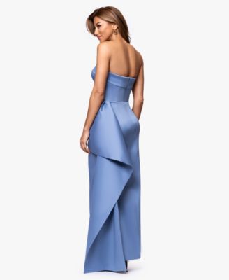 Women's Strapless Ruffle Long Dress